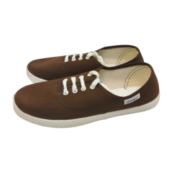 Zapatillas ingles lona JAVER 60 bambas cordones en loneta blanco o marino