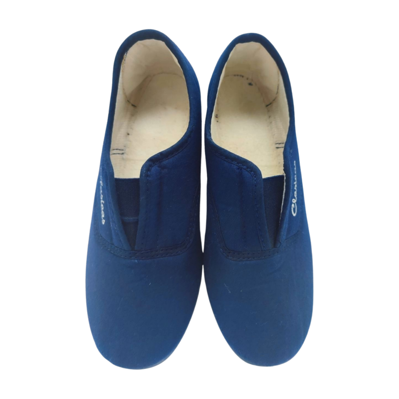 Zapatilla Deportiva Aerobic Lona Mujer Cuña. Ajuste Elástico Empeine Piso Goma Antidelizante