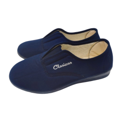 Zapatilla Deportiva Aerobic Lona Mujer Cuña. Ajuste Elástico Empeine Piso Goma Antidelizante