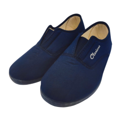 Zapatilla Deportiva Aerobic Lona Mujer Cuña. Ajuste Elástico Empeine Piso Goma Antidelizante