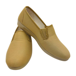 Zapatillas Verano Mujer de loneta con cuña Baja. Mocasin Kung Fu Gomas Elasticas
