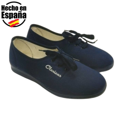 Zapatilla Deportiva fabricada en España  Aerobic Lona Mujer Cuña. Ajuste en cordón en Empeine Piso Goma Antidelizante.