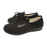Zapatilla Deportiva fabricada en España  Aerobic negro Lona Mujer Cuña. Ajuste en cordón en Empeine Piso Goma Antidelizante.