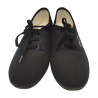 Zapatilla Deportiva fabricada en España  Aerobic negro Lona Mujer Cuña. Ajuste en cordón en Empeine Piso Goma Antidelizante.