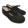 Zapatilla Deportiva fabricada en España  Aerobic negro Lona Mujer Cuña. Ajuste en cordón en Empeine Piso Goma Antidelizante.