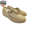 Zapatilla Deportiva fabricada en España  Aerobic beig Lona Mujer Cuña. Ajuste en cordón en Empeine Piso Goma Antidelizante.