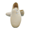 Zapatillas Verano Mujer de loneta con cuña Baja. Mocasin Kung Fu Gomas Elasticas blanca made in Spain