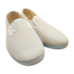 Zapatillas Verano Mujer de loneta con cuña Baja. Mocasin Kung Fu Gomas Elasticas blanca made in Spain
