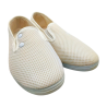 Zapatillas Verano Mujer de loneta con cuña Baja. Mocasin Kung Fu Gomas Elasticas blanca made in Spain