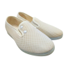 Zapatillas Verano Mujer de loneta con cuña Baja. Mocasin Kung Fu Gomas Elasticas blanca made in Spain