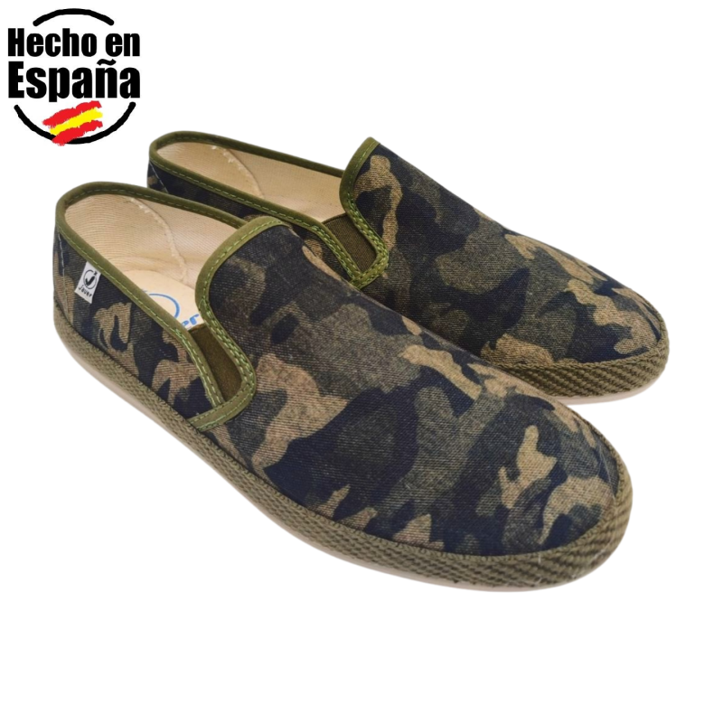 Zapatilla de lona para hombre color militar tipo old money Zapatilla de lona para hombre color militar tipo old money