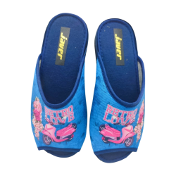 Zapatilla de casa para mujer  de verano con puntera abierta de motocicleta.